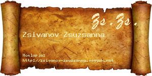 Zsivanov Zsuzsanna névjegykártya