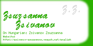 zsuzsanna zsivanov business card